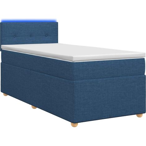 Maison Exclusive - Letto box spring con materasso Blu 90 x 190 cm Tessuto (1/5)