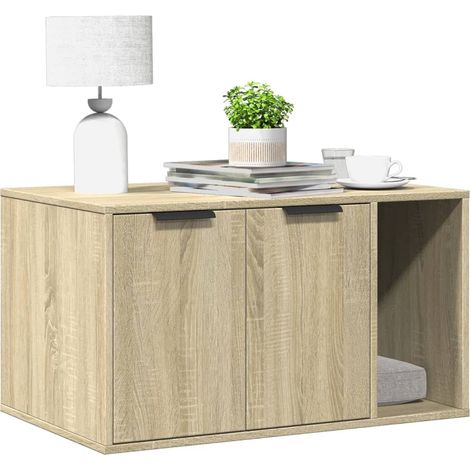 vidaXL Cat Litter Box Enclosure Sonoma Oak 80x50x45 cm Engineered Wood