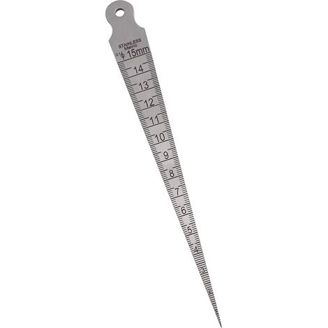 Taper Gauge 1-15mm Metric and Imperial Feeler Gauge Welding Tapered Gauge Stainless Steel