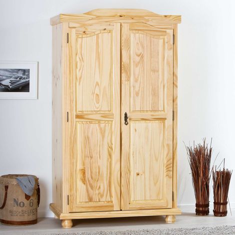 Armoire 2 portes en pin massif finition naturelle (1/5)