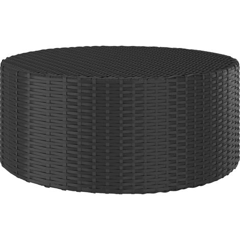 Teetisch Schwarz 68x68x30 cm Poly Rattan vidaXL (1/4)