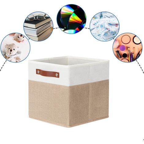 Panier à linge pliable, bac de rangement cube avec panneaux et poignées amovibles, panier de rangement à linge pliable, 28 litres, 1 pièce (1/5)