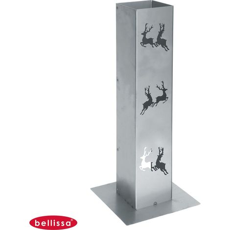 Bellissa® Corten Feuersäule 70cm Lichtsäule Windlicht Säule Garten Terrasse Deko - Hirsch