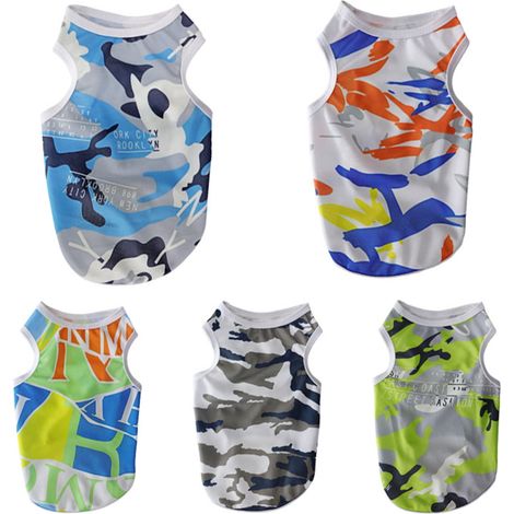 Gilet Pour Chien - Polyester Respirant Imprimé Camouflage - Sans Manches Pour Chiens de Taille Petite à Moyenne - 1 Pièce (1/5)