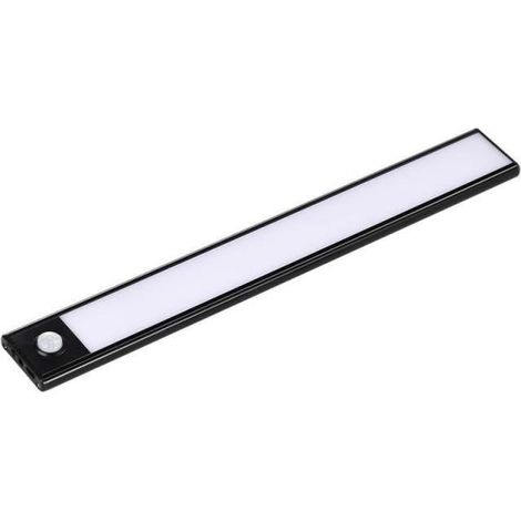Réglette LED Rechargeable USB 40cm 2W Noire avec Détecteur de mo