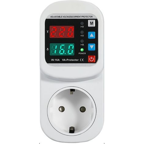 AC 80 210V 16A(Double Affichage Standard eu Protecteur de Surtension Prise de Protection de Courant de Tension Automatique, Voltmètre de (1/5)