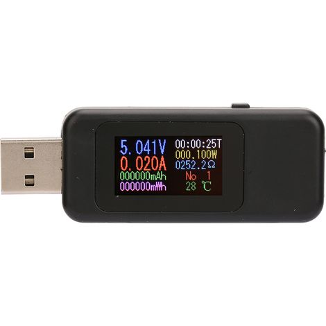 LCD Display USB Tester Charger Detector Digital Voltmeter Ammeter Voltage Meter DC4-30V(Black) (1/5)