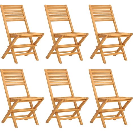 Chaises de jardin pliantes lot de 6 47x62x90 bois massif teck (1/5)