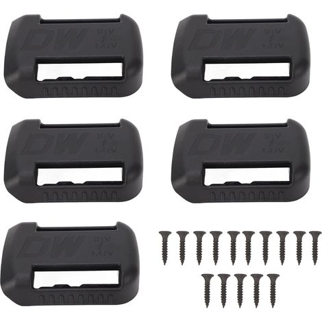 Lot de 5 supports de batterie noirs avec vis, crochets de fixation pour DCB200 DCB201 DCB203 DCB204 DCB206 (1/5)