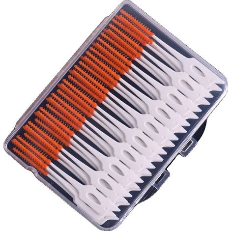 Spazzolini interdentali, 200 pezzi, strumento di pulizia delicato, C623-arancione 40 pezzi (1/2)