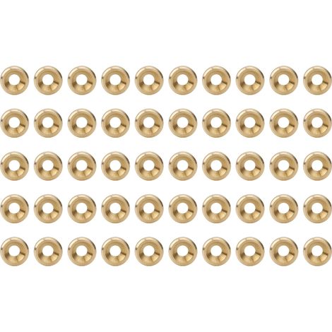 50 rondelles à tête fraisée en cuivre pur CNC, pour vis à tête plate, fournitures industrielles M3