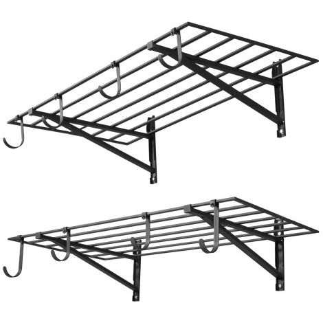 2er-Set Garagenregal 1219x615x305 mm Werkzeugaufbewahrung 118 kg pro Schicht Werkzeughalter Wand mit Haken 1219x615mm Regalfläche Aufbewahrungsregale Metallregal Werkzeug Organizer Wandregale (1/5)