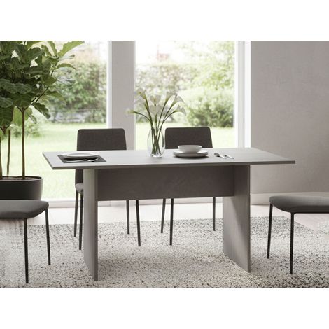 Dmora - Consola extensible lavanda, Mesa de comedor con apertura abatible, Consola multiusos extensible, 100% Made in Italy, 120x70h75 cm, Cemento, con embalaje reforzado (1/5)