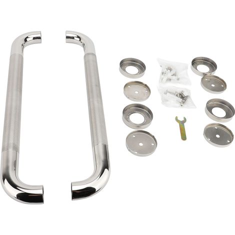 2PCS barres préhension baignoires et douches 304 inox antidérapant salle de bain sécurité poignée personnes âgées seniors handicapés 50cm/19,7in (1/2)