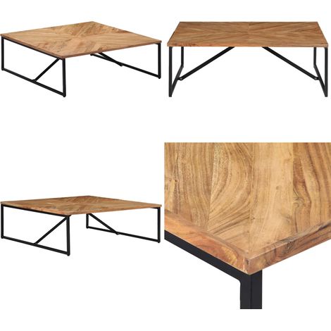 Table basse 110x110x36 cm Bois d'acacia solide - Table d'appoint bois acacia - Table basse marron (1/5)