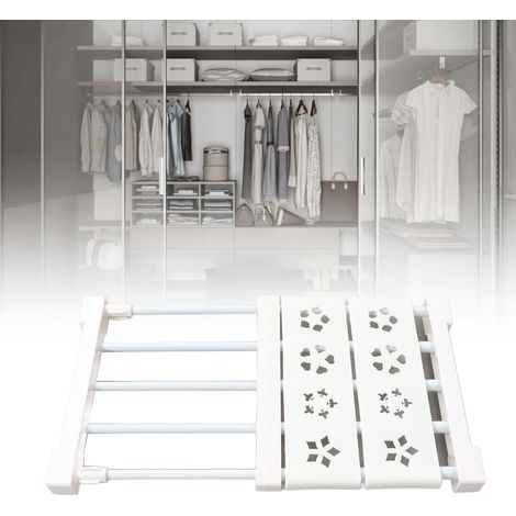 Séparateurs/étagères de rangement à motif floral blanc pour armoire/meuble/meuble à chaussures, étagères de rangement extensibles sans clous, 30-40 cm de long. (1/5)