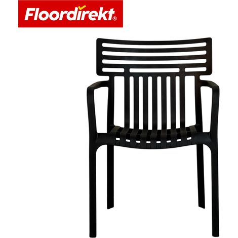 Gartenstuhl Terrano (Sitwell) Stapelbarer Designstuhl wetterfest & UV-beständig Schwarz 1 Stuhl