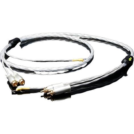 Câble RCA Hi-Fi Preffair, câble phono en cuivre OCC plaqué argent, 2 RCA vers 2 RCA, fil de terre plaqué or, fiche plaquée or, 1 m (1/5)