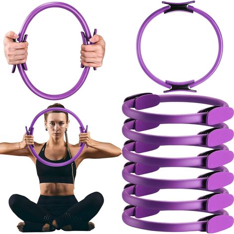 Anneau de Pilates 6 pièces - Cercle magique ultra-léger pour le yoga, l'entraînement de résistance et la kinésithérapieSculptez vos bras, vos jambes et votre tronc