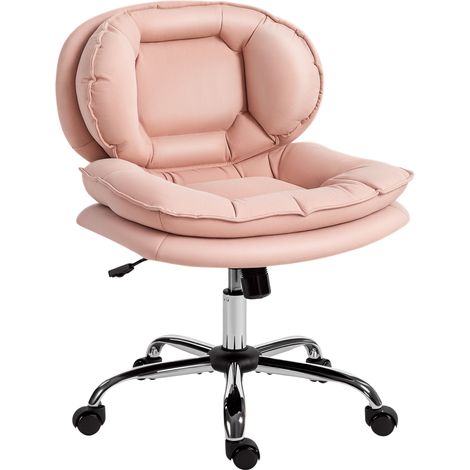 Chaise de bureau, rose, sur roues, réglable, pour bureau, assise ergonomique, poste de travail maison, confort de travail