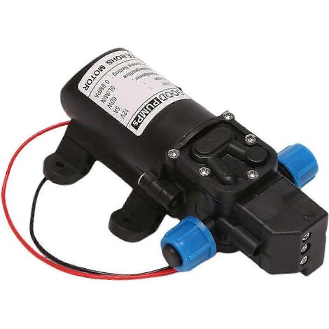 Mini pompe à eau à membrane haute tension noire 12V DC 60W avec coupure automatique du courant (5 litres/minute). (1/5)