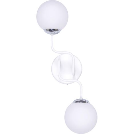 Applique murale 2 globes blancs chromé Kaja BARI K-4057 (1/5)