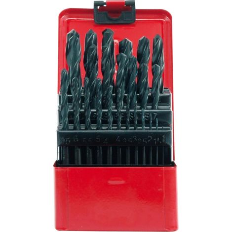 Sthor 22250 - Juego de brocas HSS 1.0-13.0 mm, 25 piezas, para perforaciones precisas en metales y materiales duros.