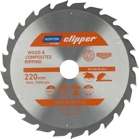 Kreissägeblatt Norton circular saw blade 220 mm 24 Zähne