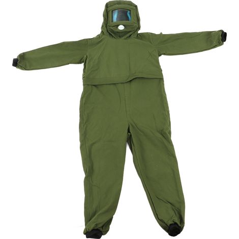 Combinaison de sablage avec cagoule de protection anti-poussière, tenue de travail pour fonderie et chantier naval (1/5)