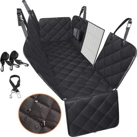 EASYCOMFORT Housse de Protection Siège Arrière Voiture pour Chien - Universelle, Antidérapante, Imperméable avec Fenêtre de Visualisation et Ceinture de Sécurité (1/5)