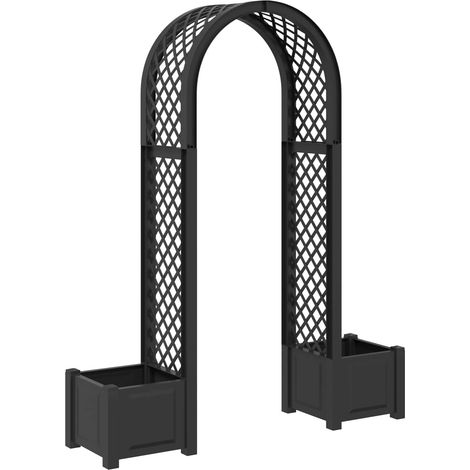 Rose Arch with Planter Anthracite 168.5 x 43 x 207 cm PP vidaXL
