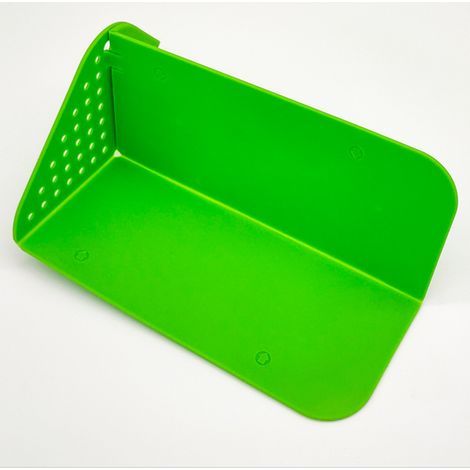 Bandeja de plástico antibacteriana, tabla de cortar plegable, colador integrado, bandeja de drenaje, bandeja de cocina pequeña, tabla de cortar de plástico plegable para la cocina. (1/5)