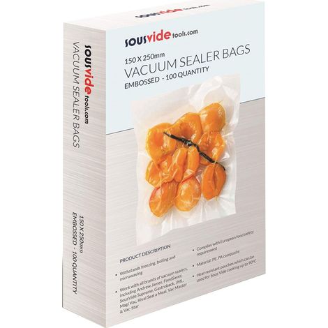 SousVideTools [SVT-06001] 100 Buste Goffrate per Sottovuoto per la Conservazione di Alimenti (150 X 250 mm) (1/5)