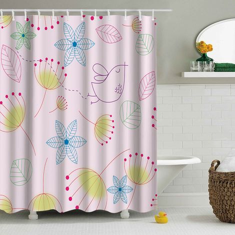 Rideau de douche 180 x 180 cm (version 2) – Lavable en machine, polyester épais