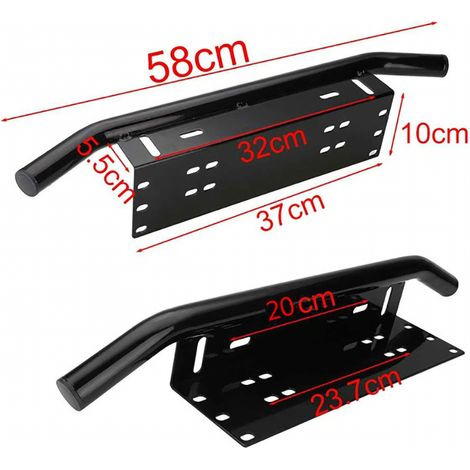 Support de plaque d'immatriculation pour éclairage LED, fixation pour barre lumineuse LED, en alliage d'aluminium, universel pour Jeeps, camions, pick-ups et SUV, noir (1/3)