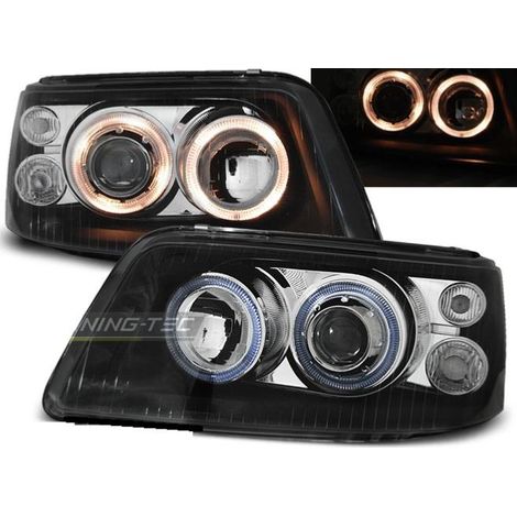 Paire de feux phares VW T5 03-09 angel eyes noir-27362067 (1/2)