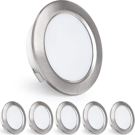 Spots LED Encastrables 230V, 4W 440LM Spots de Plafond 16mm Ultra-Plats 4000K Blanc Neutre Trou de Perçage 55-60mm pour Cuisine, Salon, Chambre, Blanc, Lot de 3