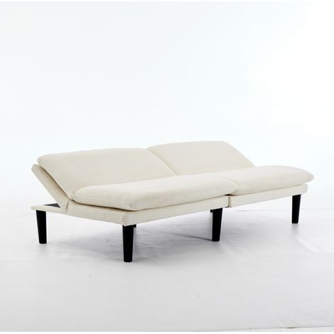 ELVMI Sofá Cama 2 Plazas con Respaldo Ajustable en 3 Posiciones y Función Relax de Terciopelo Beige (1/5)