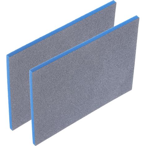 2Pcs Bloc Éponge de Ponçage, Tampon Éponge de Ponçage 800-1000 Grains 140mm x 114mm x 5mm Mousse Souple Ponçage à Sec Ou Humide Bloc de Ponçage Papier de Verre pour Modèle en Métal (1/5)