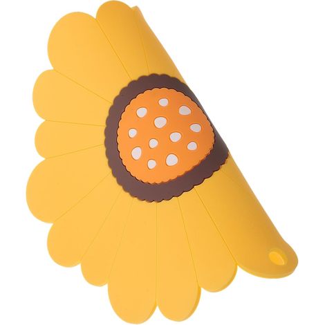 Dessous de plat en silicone, forme tournesol, jaune, antidérapant (1/5)