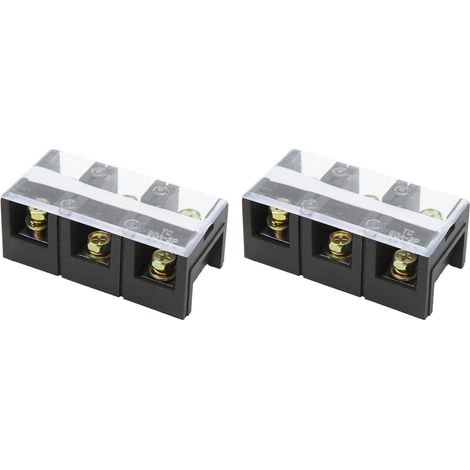 borniers à double rangée 60 A 600 V, bornier compact avec boîtier en polycarbonate pour système de distribution électrique, 3 positions (603) (1/5)