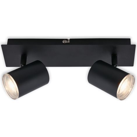 LED Badleuchte Spotleuchte 2xGU10 IP44 5 W schwarz Metall-Kunststoff Briloner