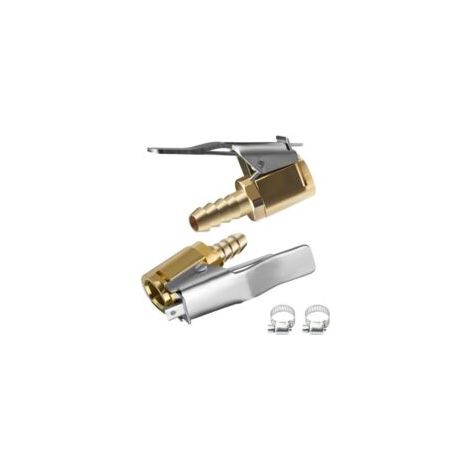 Adaptador de válvula para neumáticos de coche, 2 infladores de latón de 6 mm (1/4 de pulgada), clip de conversión para cabezal de válvula, compatible con todas las válvulas de neumáticos roscadas. - C (1/4)
