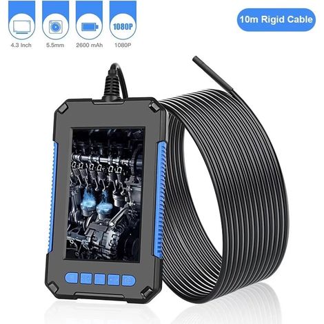 Cámara de inspección endoscópica industrial portátil P40, resistente al agua IP67, lente integrada de 5,5 mm, 6 LED ajustables con pantalla de alta definición 1080P de 4,3 pulgadas, modelo: cable rígi (1/4)