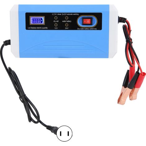 Chargeur de batterie auto 12V/24V intelligent LCD écran transfert automatique réparation par impulsions pour 10Ah-200Ah 110-240V (1/5)