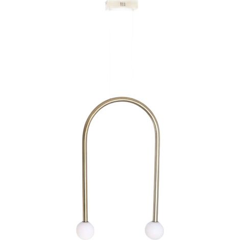 Suspension LED Enigma laiton 2 globes blancs Maxlight (1/4)