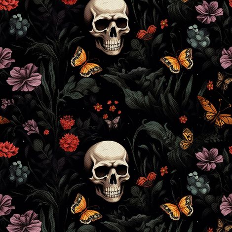 Tela decorativa para exteriores Oxford - Motivo de calavera I DX4227 (1/5)