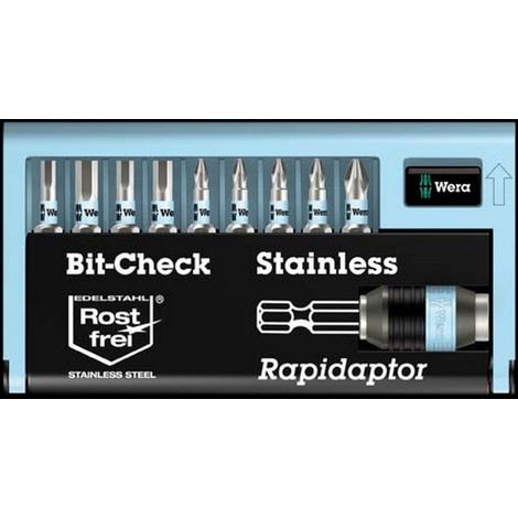 Set Di Punte Bit-Check, In Acciaio Inox, 10 Parti, 6 Presa Femmina / Ph