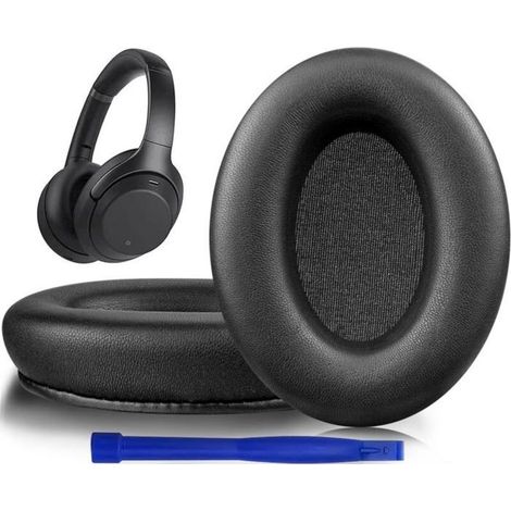 (Glossy-Black) Lambskin Foam Cushion Ear Pads for Sony WH-1000XM3 (WH1000XM3) Over-Ear Headphones, Ear Cushions with Isolation Foam (1/5)