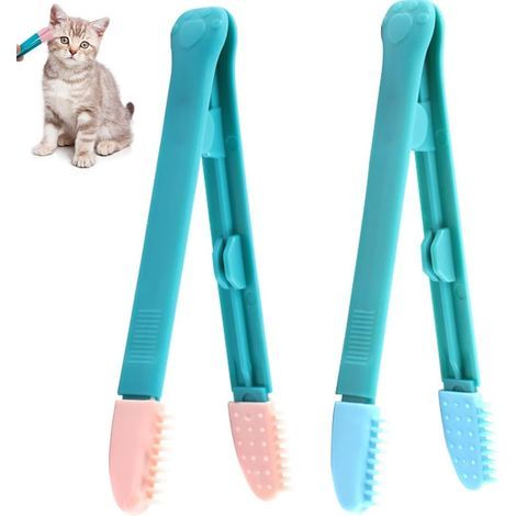 2 peignes métalliques à double tête pour éliminer les puces des yeux et des taches lacrymales, pour petits et grands chiens et chats (1/5)
